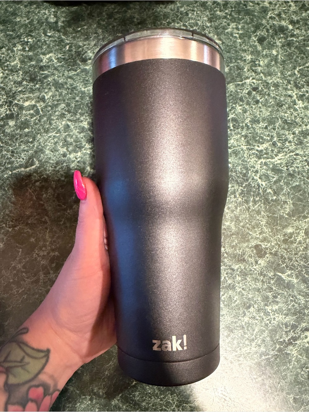 💥 ZAK! Black Stainless Steel Travel Tumbler - Insulated